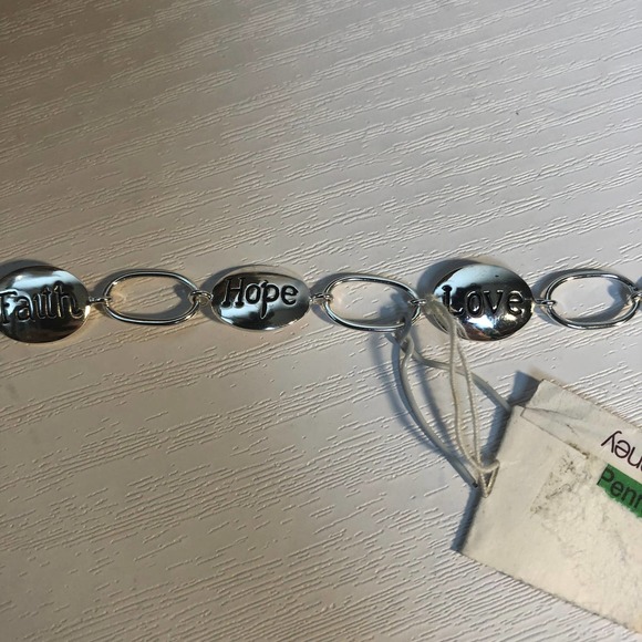 Vintage 90s JcPenney Sterling Silver Spiritual Christian Encouraging Bracelet - Picture 5 of 13